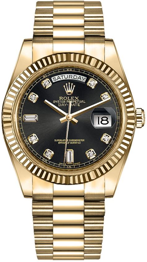 rolex day date gold schwarzes zifferblatt|rolex day date 40.